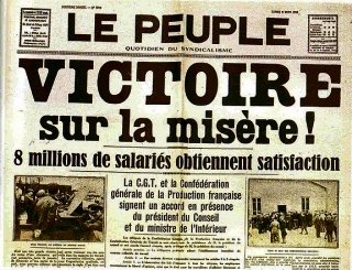 L’accordo del 9 giugno 1936 prevede grandi aumenti salariali. Tre mesi dopo, la svalutazione.