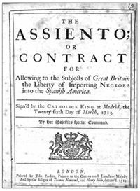 La Spagna consente alla South Sea Company l'importazione di schiavi nelle sue colonie. 1713