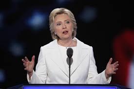 HIllary Clinton durante il discorso alla convention democratica