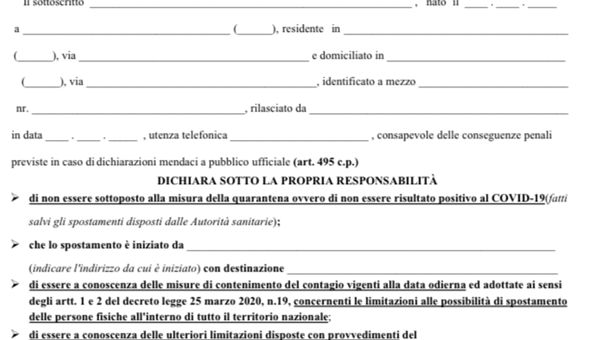 Coronavirus, cosa cambia con la nuova autocertificazione