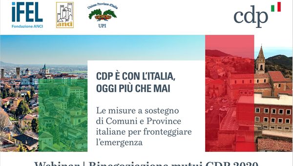 Coronavirus, Enti locali: al via ciclo webinar su rinegoziazione mutui