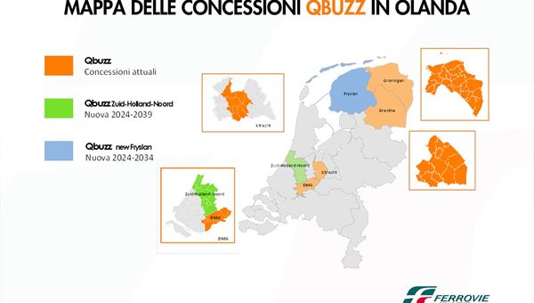 Gruppo FS Italiane, a Qbuzz concessione decennale per servizio bus in Olanda