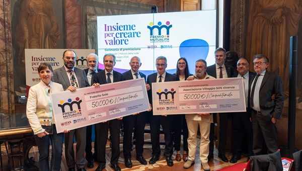 Premio Mutualità 2026: premiati Villaggio SOS Vicenza e Fratello Sole