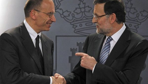 Letta e Rajoy insieme contro la crisi. Nessun "match" con la Germania