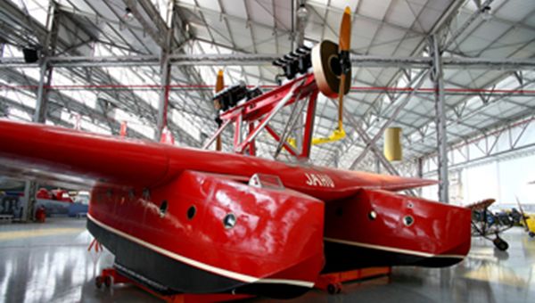 A "Volandia" di Sesto Calende le prime parti della replica del S.55X della trasvolata di Italo Balbo